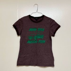 Brown Graphic Ringer T-Shirt